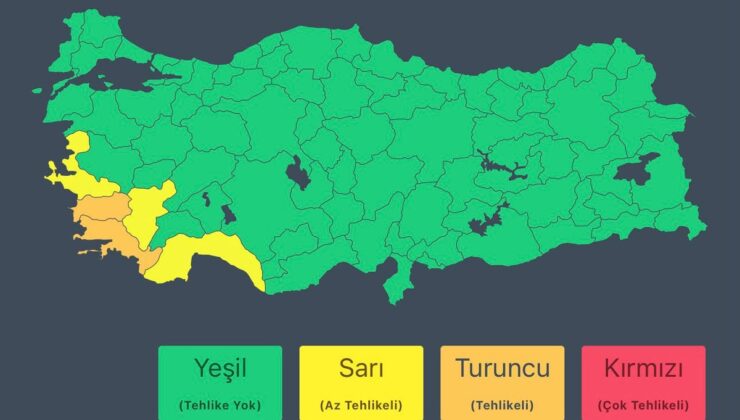 İçişleri Bakanlığı 5 il için yarın kuvvetli yağış ve sel riski uyarısında bulundu