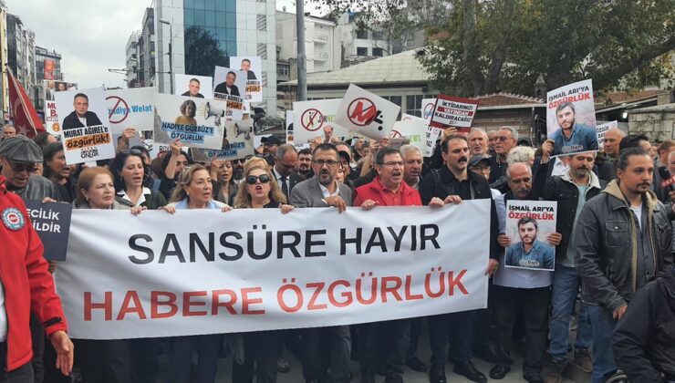 Kadıköy’de basın örgütleri TELE 1’e kayyımın yıl dönümünde baskıları protesto etti