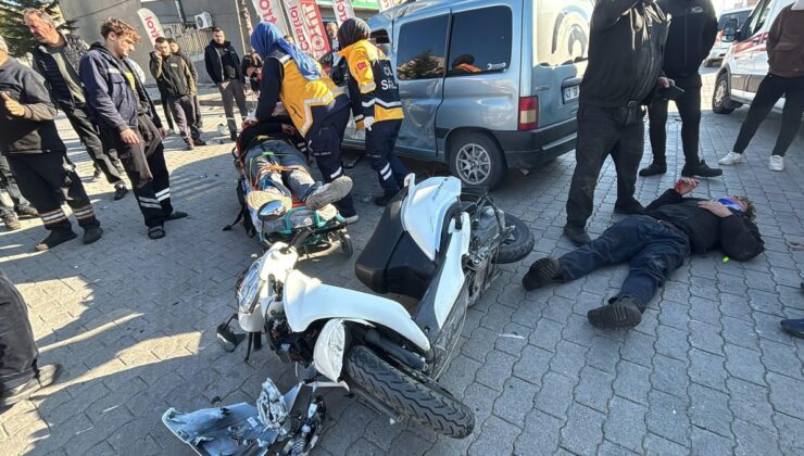 Kütahya Tavşanlı’da motosikletle hafif ticari araç çarpıştı, 2 yaralıdan biri ağır