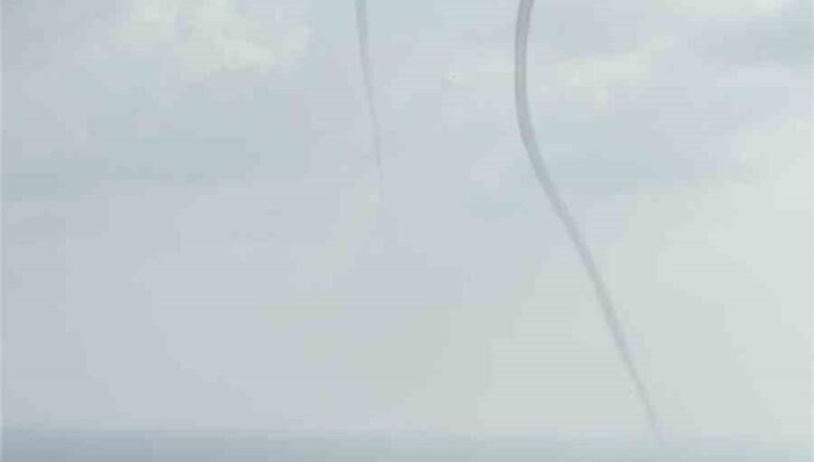 Mersin Erdemli’de denizde çifte hortum 3-4 dakika sürdü, kıyıya ulaşmadı