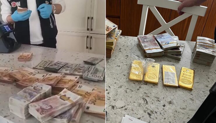Mersin soruşturmasında yeni görüntüler! Evden servet çıktı, polis makine getirip saydı