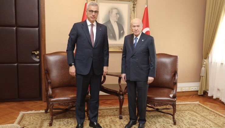 MHP Genel Başkanı Bahçeli, Sağlık Bakanı Memişoğlu’nu TBMM’deki makamında kabul etti