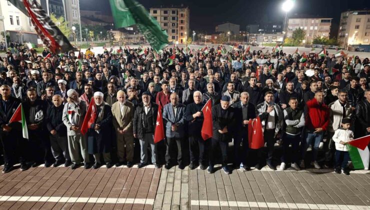 Muş’ta binlerce kişi İsrail’in Gazze’ye yönelik saldırılarını protesto etti