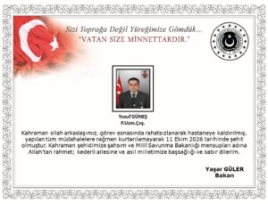 Piyade Uzman Çavuş Yusuf Güneş şehit oldu