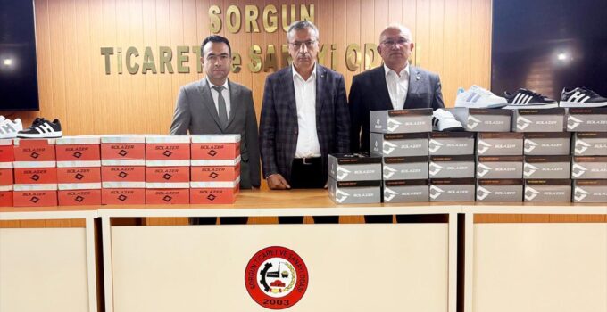 Sorgun TSO 340 çift spor ayakkabıyı öğrenciler için Milli Eğitim’e teslim etti
