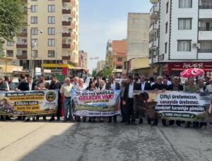 Suruç’ta çiftçiler traktörlerle gübre, mazot ve su fiyatlarını protesto ettiler