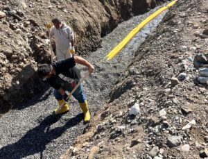 Taşova Uluköy’de 14 kilometrelik asbestli içme suyu hattı yenilendi