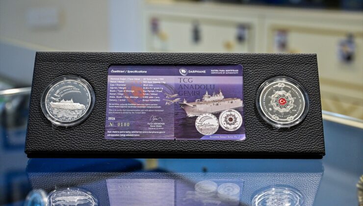 TCG Anadolu için gümüş hatıra parası 5 bin 250 liradan satışa sunuldu