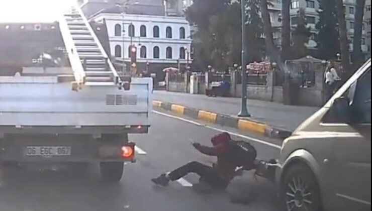 Trabzon Araklı’da minibüs 2 öğrenciye çarptı; kaza anı kameraya yansıdı