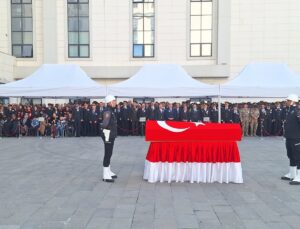 Uygulama noktasında şehit edilen polis memuru için tören düzenlendi